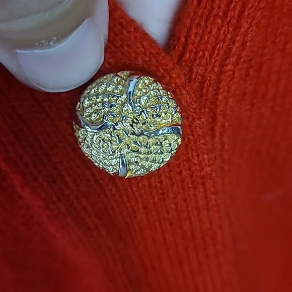 The Scotch House Red Cardigan Sweater 100% Wool Size L - Picture 5 of 9